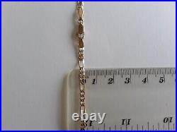 9ct Yellow Gold Solid Figaro Necklace Chain, 20 Ins, 6.8 Gms, Hallmarked. New