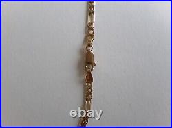 9ct Yellow Gold Solid Figaro Necklace Chain, 20 Ins, 6.8 Gms, Hallmarked. New