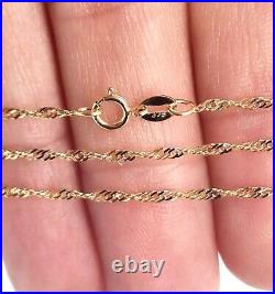 9ct Yellow Gold Twisted Singapore Chain Necklace 1.2mm Choose your length