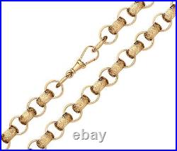 9ct Yellow Gold on Silver 22 inch Heavy Belcher Chain 11mm Patterned Links