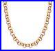 9ct Yellow Gold on Silver 30 inch Heavy Belcher Chain 11mm Patterned Links