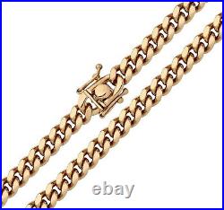 9ct Yellow Gold on Silver 6mm Miami Cuban Curb Chain 16 18 20 22 24 26 30 inch