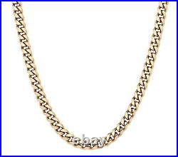 9ct Yellow Gold on Silver 8mm Miami Cuban Curb Chain 20 22 24 26 30 inch
