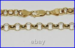 9ct Yellow Gold on Silver Belcher Chain 6mm 16 18 20 22 24 26 30 36 INCH