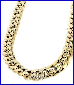 9ct Yellow Gold on Silver Heavy CUBAN Chain 18 20 22 24 26 30 inch SOLID