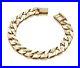 9ct Yellow Gold on Silver Men's CHUNKY Flat Curb Bracelet