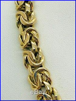 9ct Yellow Solid Gold Byzantine Style Chain 21
