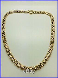 9ct Yellow Solid Gold Byzantine Style Chain 21