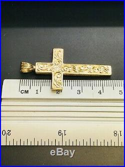 9ct Yellow Solid Gold Cross Pendant