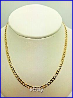 9ct Yellow Solid Gold Curb Chain 3.4mm 22 CHEAPEST ON EBAY