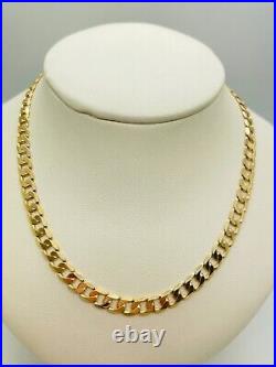 9ct Yellow Solid Gold Curb Chain 7.4mm 24