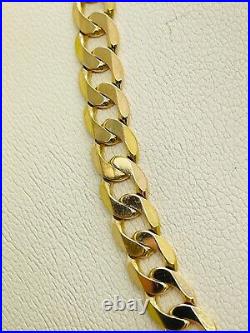 9ct Yellow Solid Gold Curb Chain 7.4mm 24