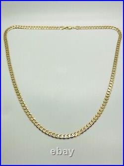 9ct Yellow Solid Gold Curb Chain 7.4mm 24