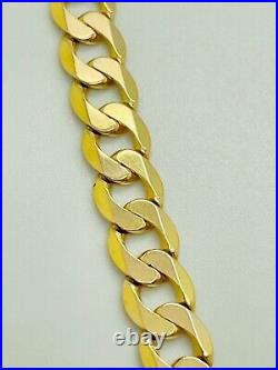 9ct Yellow Solid Gold Curb Chain 7.4mm 24