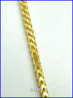 9ct Yellow Solid Gold Franco Style Chain 2.5mm 22 CHEAPEST ON EBAY