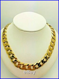 9ct Yellow Solid Gold Heavy Curb Chain 24