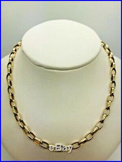 9ct Yellow Solid Gold Oval Belcher Chain 20
