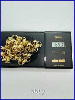 9ct Yellow Solid Gold Round Belcher Chain 12.0mm 24