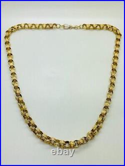 9ct Yellow Solid Gold Round Belcher Link Chain 7.7mm 22