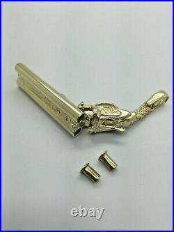 9ct Yellow Solid Gold Shot Gun Pendant (with Bullets)