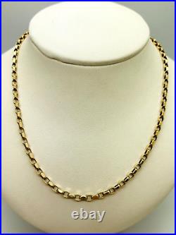 9ct Yellow Solid Gold Square Belcher Link Chain 3.8mm 21 ½