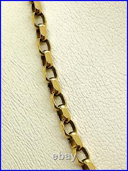 9ct Yellow Solid Gold Square Belcher Link Chain 3.8mm 21 ½