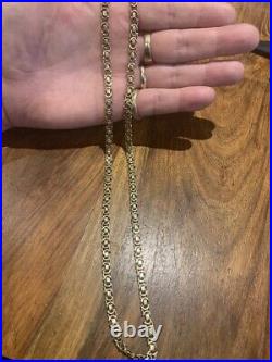 9ct Yellow gold Byzantine /Etruscan link chain Necklace 44.1g Hallmarked 26