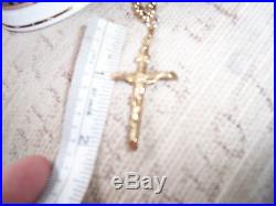 9ct gold 20 inch belcher chain and2 inch 9ct gold cross