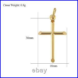 9ct gold Cross pendant necklace with 18 gold chain & jewellery presentation box