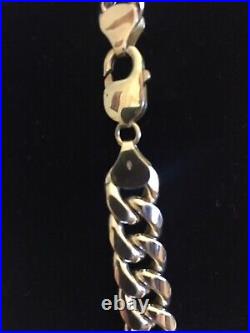 9ct gold Cuban Curb Chain. 23.5in Long 11mm Wide. Hallmarked New Condition 66gr
