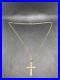 9ct gold Fine Wheat Chain Necklace/wearable 375 & 19 Inches Total Cross Pendant