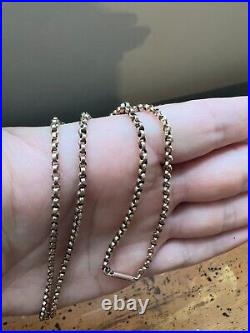 9ct gold barrel clasp necklace chain Victorian/Edwardian belcher 18 Heavy 7.3g