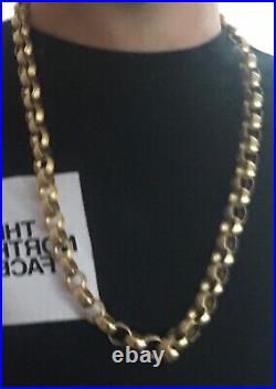 9ct gold belcher chain 29 inches 12mm 107 grams