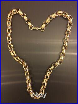 9ct gold belcher chain heavy 108g 10mm Links 27 Inches Long new condition
