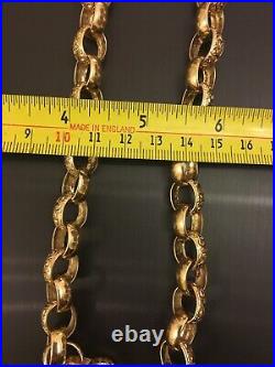 9ct gold belcher chain heavy 108g 10mm Links 27 Inches Long new condition