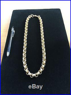 9ct gold belcher chain patterned and plain 155.6 grams 26.25 inch full hallmark