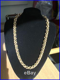 9ct gold belcher chain patterned and plain 155.6 grams 26.25 inch full hallmark