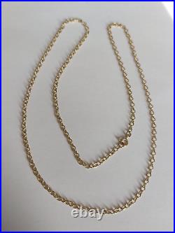9ct gold cable link chain length 24 Hallmarked