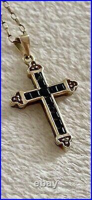 9ct gold cross and chain