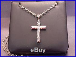 9ct gold cross and chain gents ladies gift boxed
