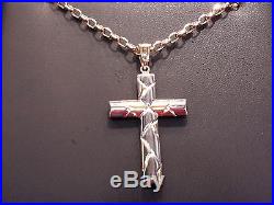 9ct gold cross and chain gents ladies gift boxed 375 hallmarked 40mm