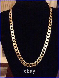 9ct gold curb chain 24 Inch 82.7 Grams Fully Hallmarked