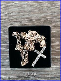 9ct gold curb chain And Crucifix 20 Inches 18g Chain 5g Cross