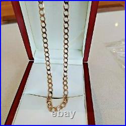 9ct gold curb chain chamfered edge Pre owned Weight 11.3 grams Length 20 inch