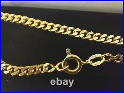 9ct gold curb chain, length 22, weight 13.5 grams