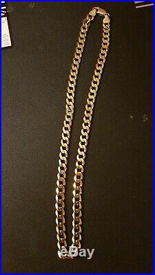 9ct gold curb chain, weigh's 22g. Length 42cm
