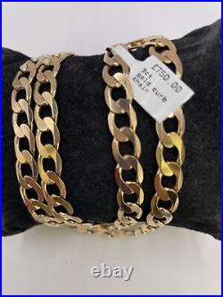 9ct gold curb chain, weight 27.4g, 46cm length