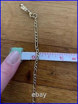 9ct gold figaro chain necklace with dog clip and T bar