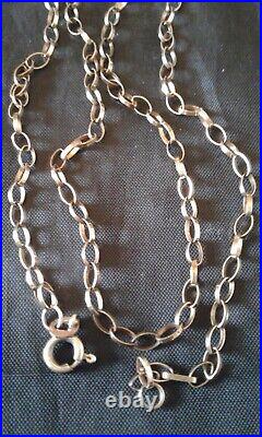 9ct gold hallmark 375 belcher necklace chain 18 ins long