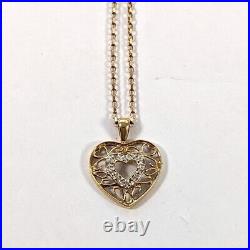 9ct gold heart pendant with diamonds